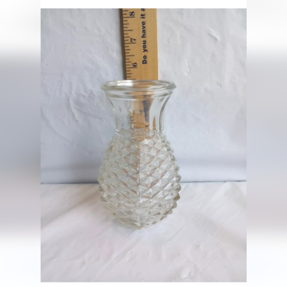 Vintage FTD 1983 Pressed Glass Pineapple Shaped Vase 5 1/2" Tall - Picture 10 of 10